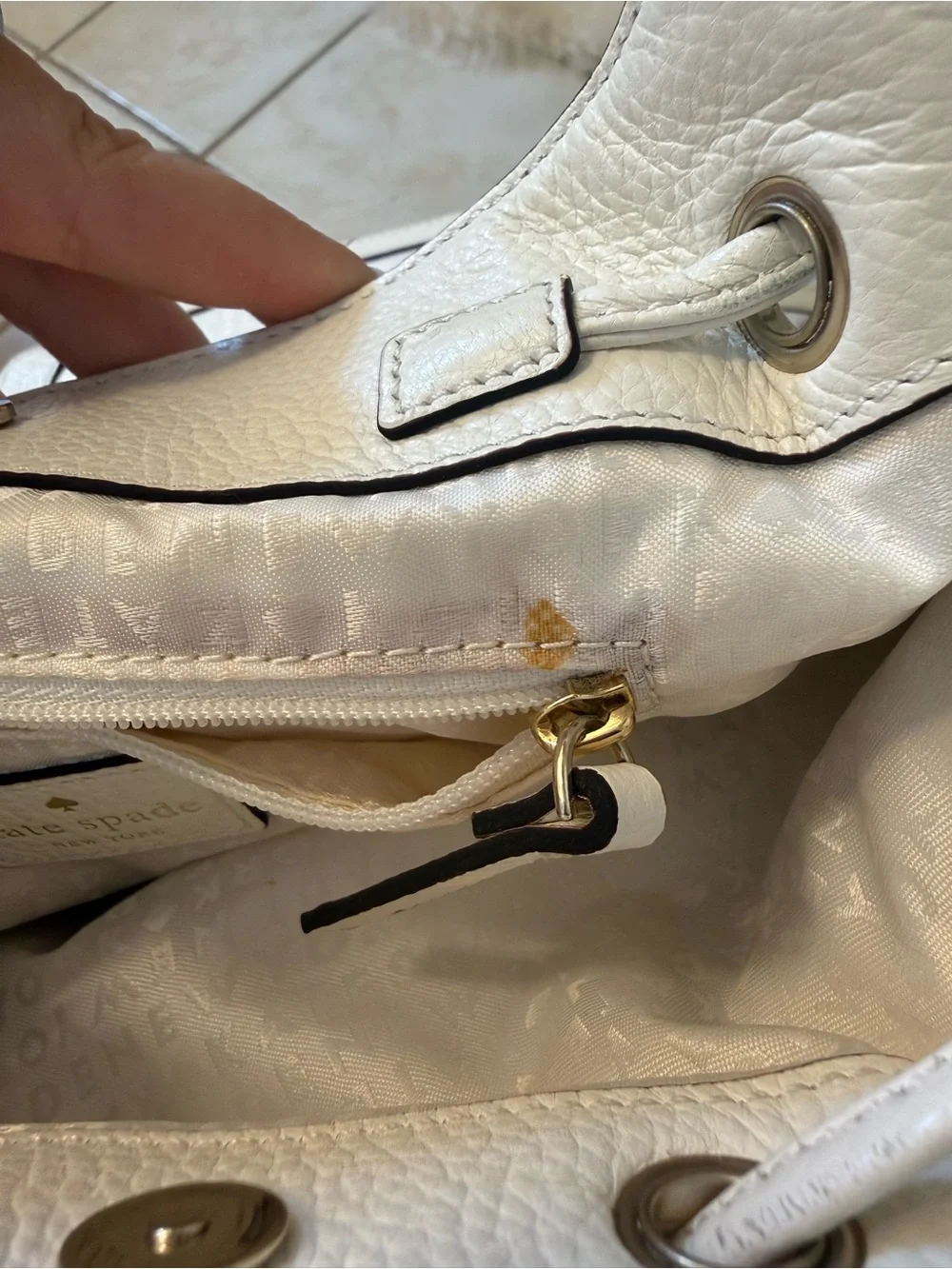 kate spade White Leather Mini Backpack
